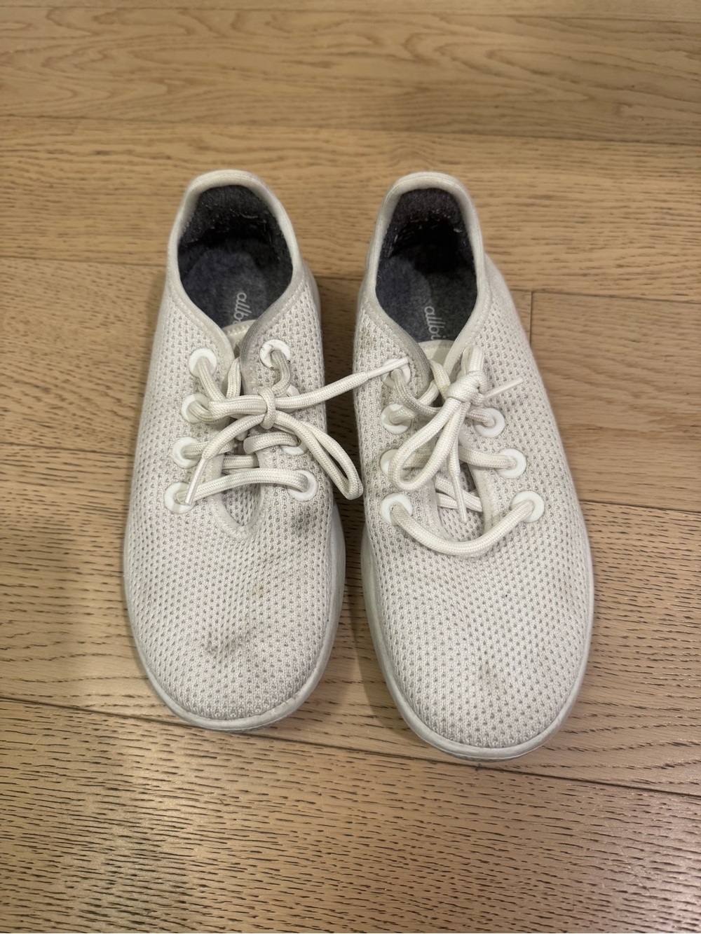 allbirds Women’s Off-White Knit Lace-Up Sneakers